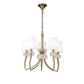 Loewe Antique Brass-White Ceiling Lights Mantra Multi Arm Fittings